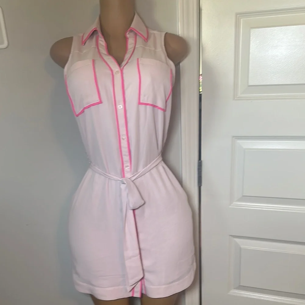 Express Pink and White Chemise Intimates